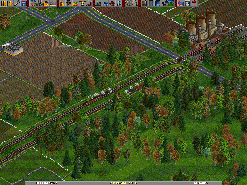 These two trains are part of the backbone of the company - they helped me get rid of the annoying waiting for money! I love them :) Here we can see them close to their end destination - the local powerstation.