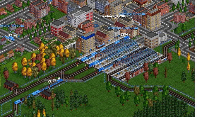 For some reason, the exit-signal shows green, and the train can (try) go to a platform.