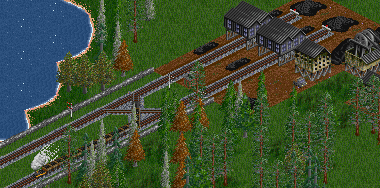 The first 2 track route opens, serving a coal mine, here 0009 is shown.