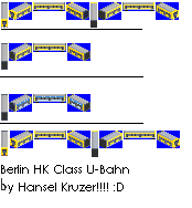 much easier for coding?<br />Top-Bottom: Berlin U-Bahn HK-type,<br />Berlin U-Bahn HK Passenger Wagon,<br />Berlin U-Bahn HK Christmas Wagon,<br />Berlin U-bahn HK End/Tail wagon