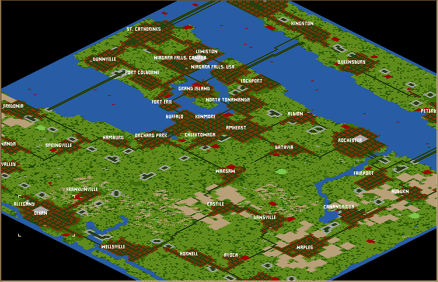 Apple Country&amp; vast subway network. This map shows where the subways should be. (Gray squares.) Just remove the double 'roads' &amp;amp; replace with RR track!