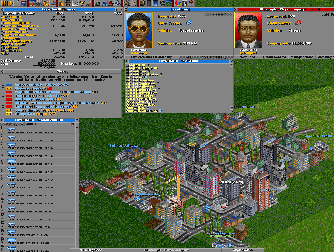 Here you can see what the AI has done. This is the largest city on my test map and is the last city that where was being build by my AI.