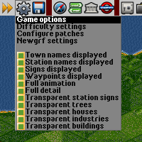 I shall bring an example for adjustment of options of a general view of the version OpenTTD 32bpp v7002.