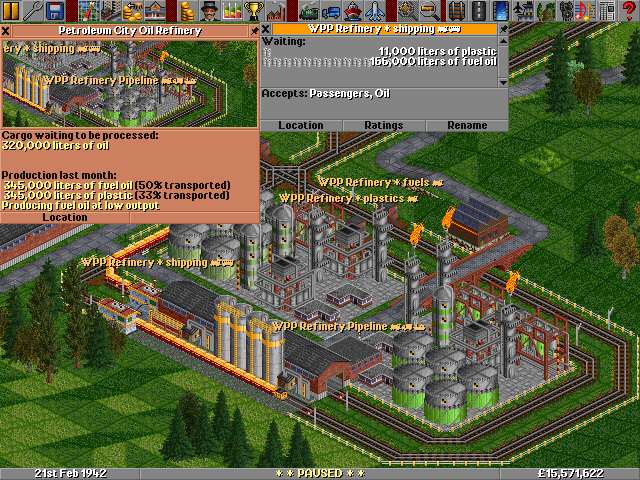 Monitoring refinery production levels