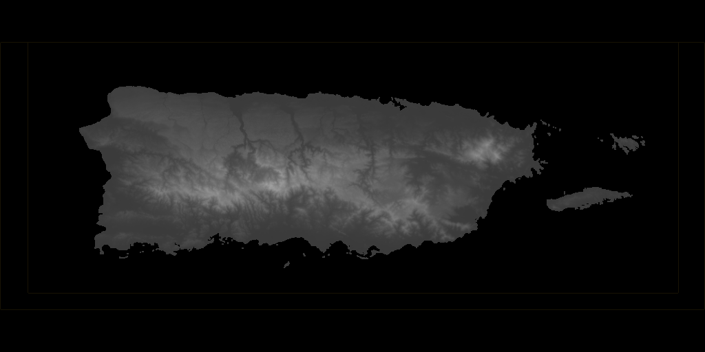 The heightmap for Puerto Rico (sans Mona)