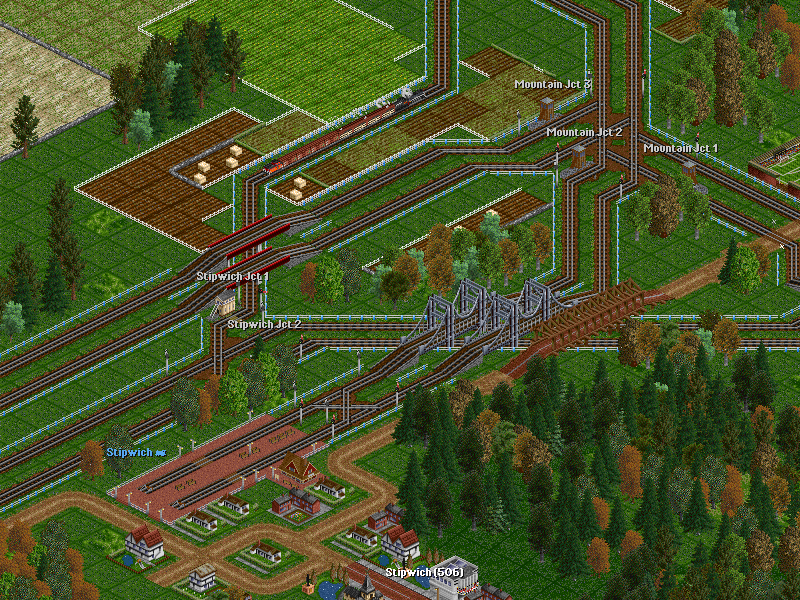 The freight to North Minning Factory runs on the Fen Division until the &quot;new&quot; Stipwich Jct where it takes the branch to the industry. On the northeastern corner is Mountain Jct (former Stipwich Jct).