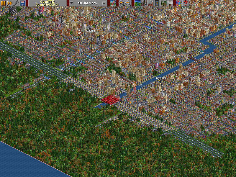 A canal (former river probably) is added through the city