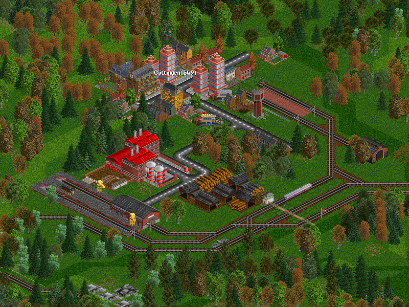 The rail network in Göttingen. The VT 137 has just left the passenger station and is going to take the new line to Dresden via Aachen. The original line to Plauen is that one going out of image on the right.