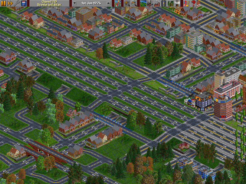 ...and the newly built intersection Interstate Hwy-Capital Area. The freight traffic from and to the industrial town goes from here through the city. Well, some of the citizens are upset with the trucks going under their homes, but that's the price of high-speed intercity transport.