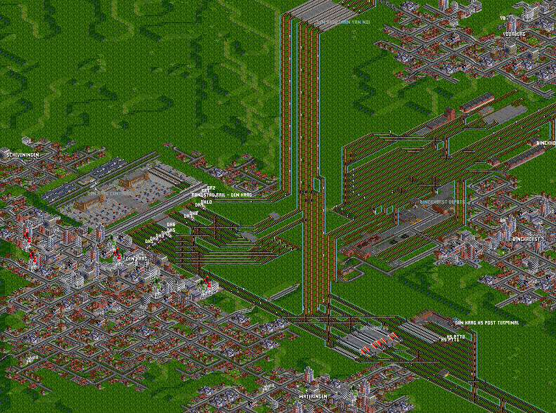 Den Haag overview with central station and suburbs