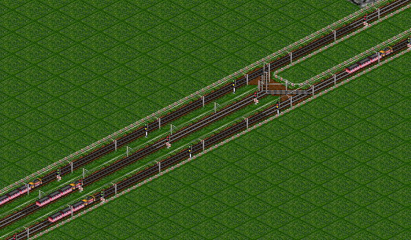 1: Note that the train at bottom of the rightmost line couldn't reserve all the LR blocks in front of it.