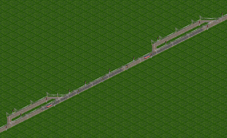 Single track bi-directional line blocking, Long reserve signals used.