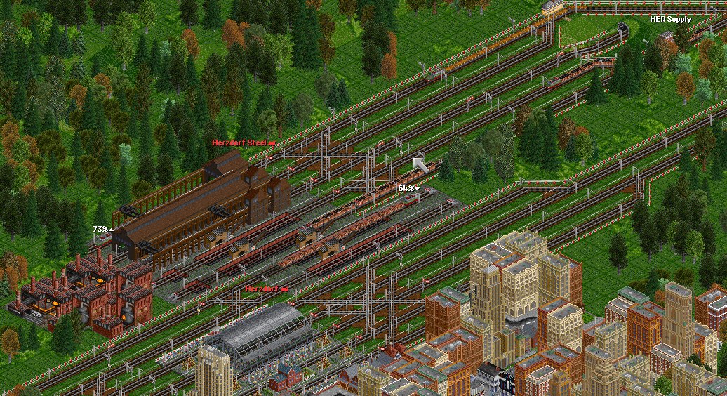 Herzdorf is located in the mountains. Most of its population works at the local steel factory, which supplies a factory all the way in the valley.