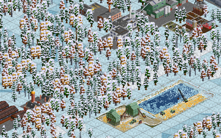 sandpit in winter landscape