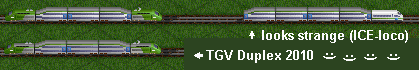 TGV Duplex 2010<br />ICE3 diesel locomotive