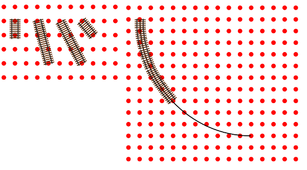 Demonstration of possible track section orientations.