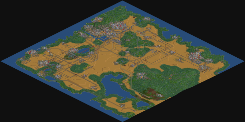 Bird's eye view of the whole map.