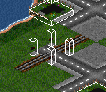 four sprites per direction of the level crossing