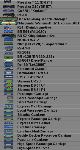 The new and updated vehicle list.