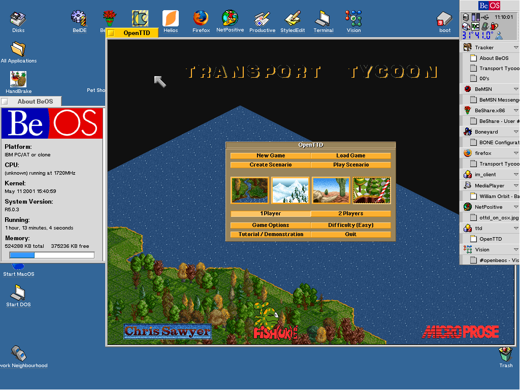 Screenshot - running on a Real OS now :-p