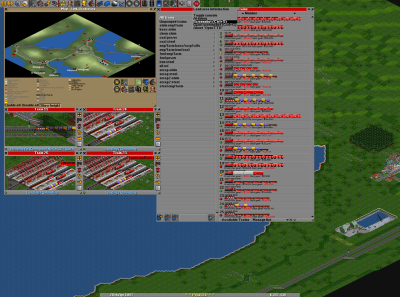 Trains and link graph
