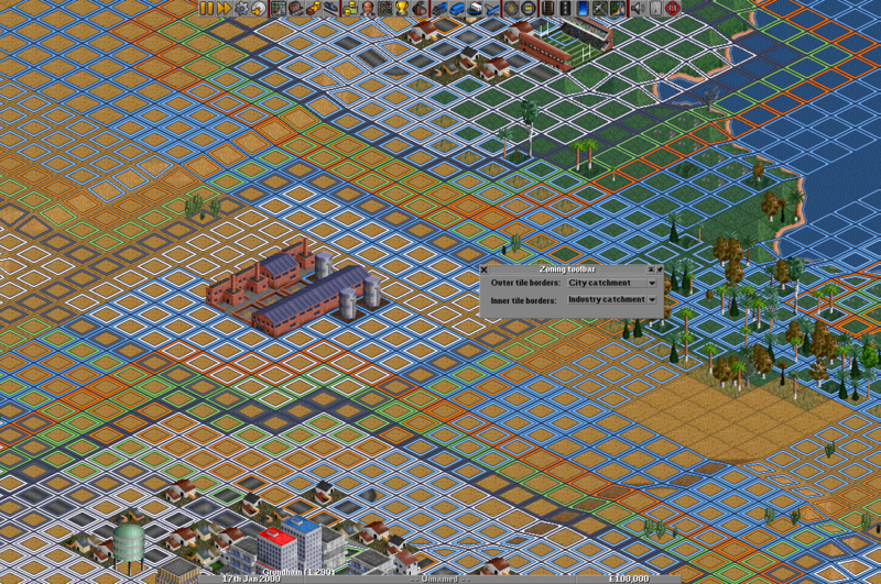 Using both industry and city catchment at the same time.
