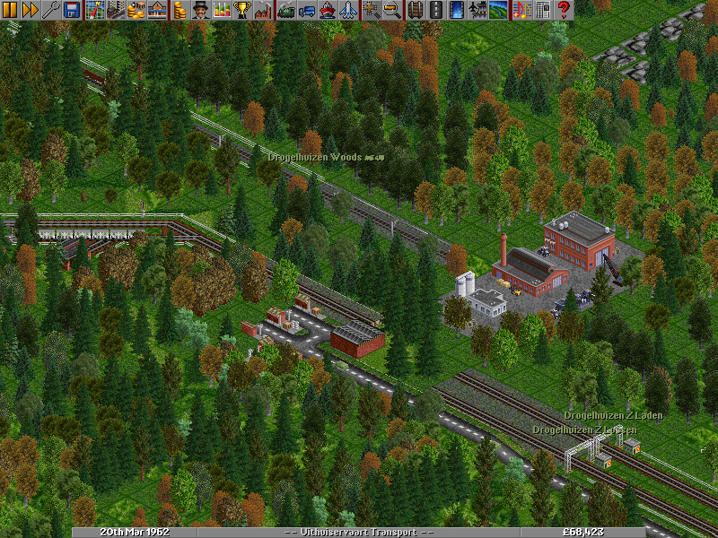 I don't put a lot of eyecandy around my stations, but I hope you can see that the machine shop is supplied from two sides (steel and fuel oil) and the production is taken away in three directions. The multitude of connections make for an interesting challenge.