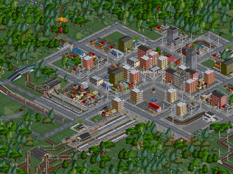 Screenshot of 29-7-1943. There are two mail EMUs (with its own platform), a Station with two commuter platforms and four future Shinkansen platforms. There are also some &quot;cheat&quot; tiles where I will build some station buildings (when They was available). My competitors prefer trams.