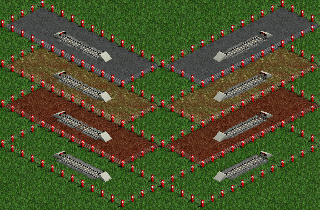 Screenshot with buffers. Concrete, farm, bare and grass.