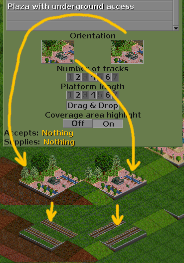 Graphics are identical for both orientations, allowing the plaza to be built on all slopes.