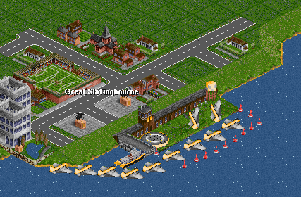 floating airport for airplanes and ships with planes and ship showing the plains path though i did not bother getting that last type of plane, the one oriented upwards...