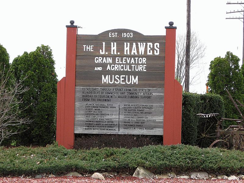 USA - Atlanta IL - J H Hawes Grain Elevator (1903) Sign (9 Apr 2009) Full.jpg