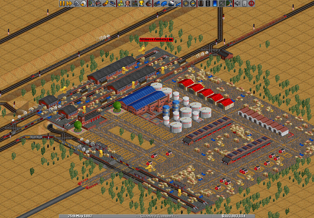 A food processing plant (don't mind the trucks, they will make sense in 50 years lol)