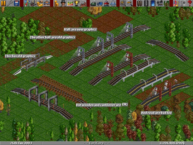 wrong graphics to the right of the bridges