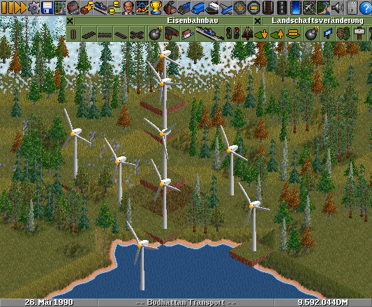 wind turbines on foundations on slopes