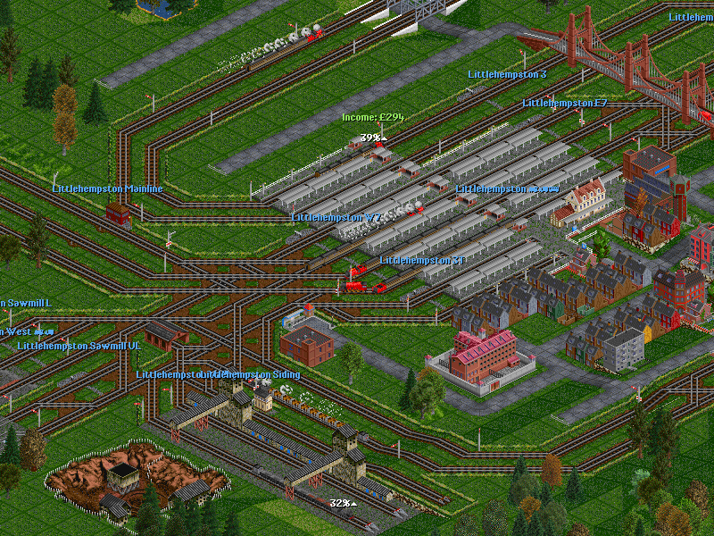 ... aaand done.. Originally with three through and one bay platform, Littlehempston now boasts 4 mainline platforms, 2 bay platforms for commuter trains to Camberley and Chatham and 2 platforms for northbound commuter trains. Not everything is okay, though - moving the depot would mean messing with more train orders than I'd liked, so part of the junction around it is (by my standards) poorly designed...