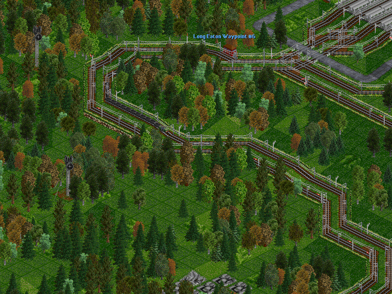 One of my isolated lines, roughly in the center of the map.. EE1 hauling a coal train