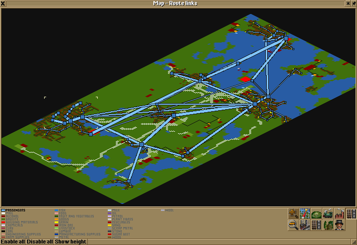 New route links view in the smallmap.
