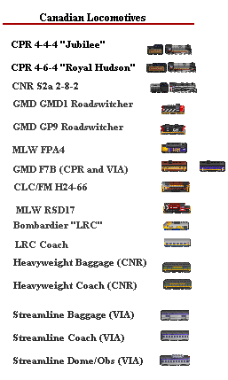 Canadian Set in-progress locos.