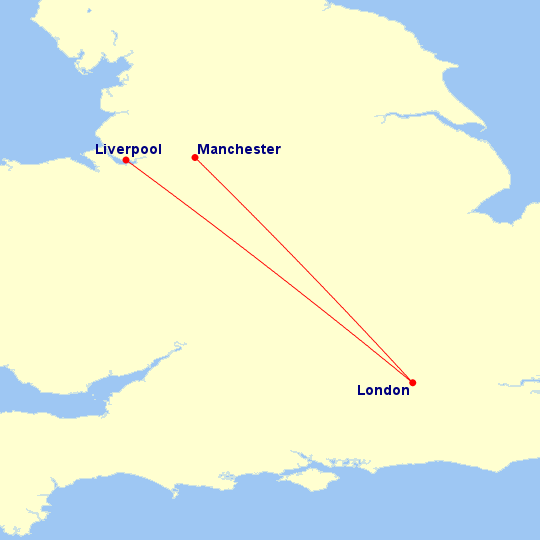 Global Air Lines route map