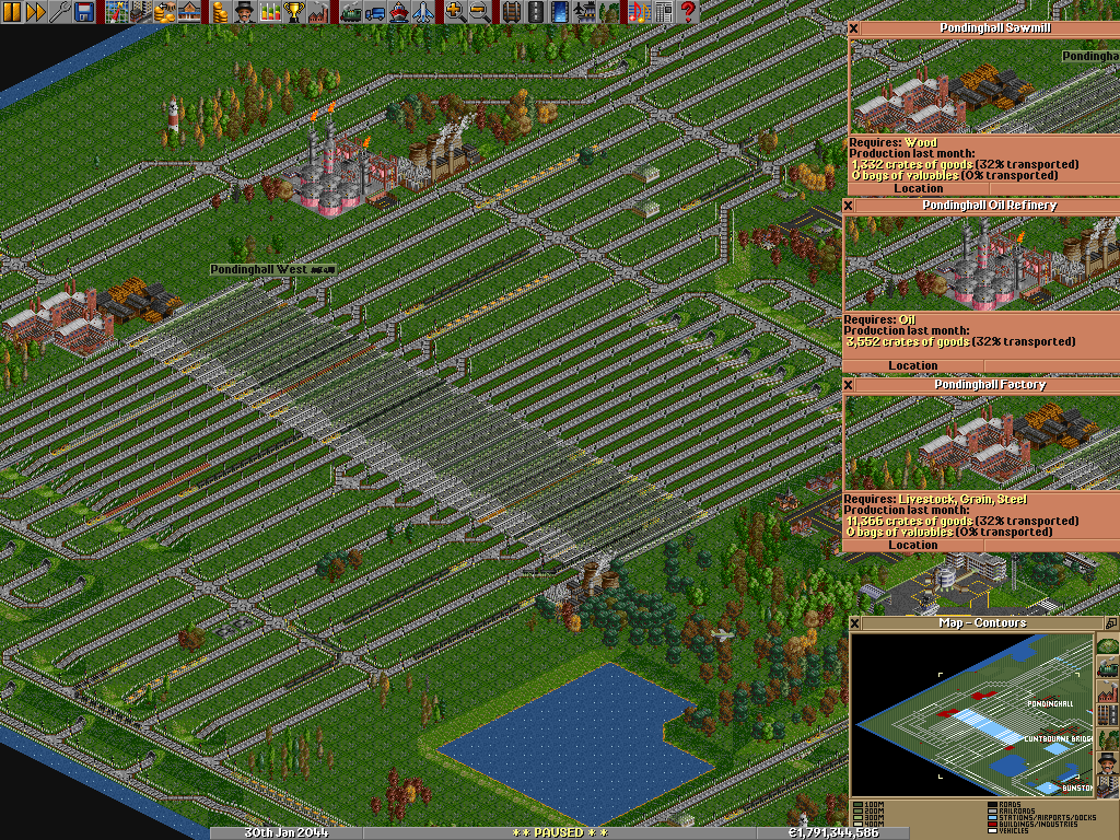 My ultimate-could-be-slow-station, all livestock, grain, steel, coal, wood and oil is transported here. About 140 trains (of 155) visiting this station. i have no idea how i will get all 16250 crates of goods / month transported from here.