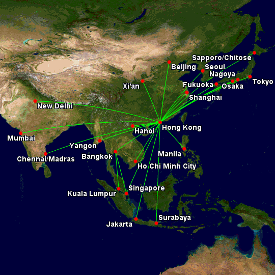 Cathay's Asian network. Yes, I split up the maps.