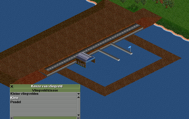 Finally, place the airport and let the game run again. The water wont flood the airport