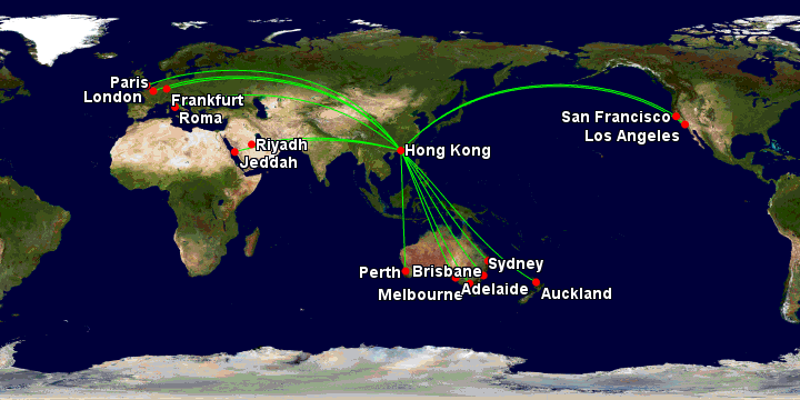 Cathay's updated international network