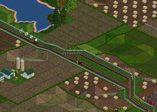 And by 1848, the Soulbury line had been extended to Hartlepool. In the countryside just north of Soulbury is the passing loop, where No. 6 is patiently waiting to pass the up service to Kirkburton.