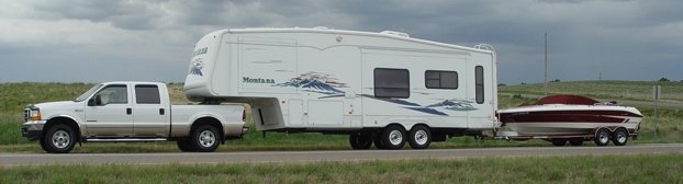 Pickup Truck + Fifth Wheel + Boat