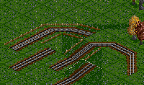 Fence for rackrail, no fence for normal track.