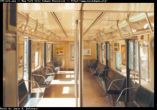 Interior of R40 subway car.