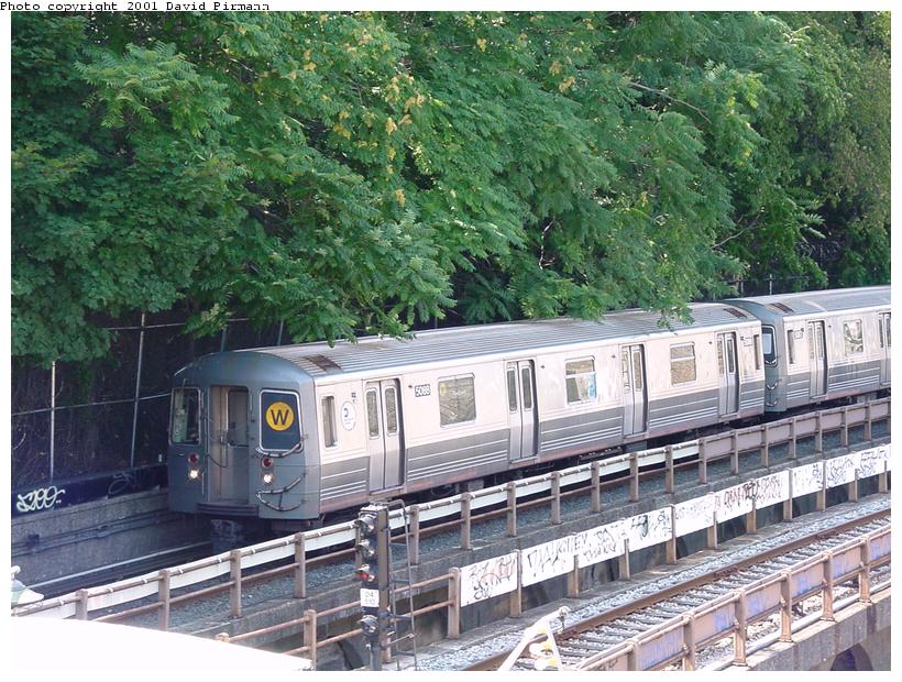 This is a 75 foot R68 train, on the W line.