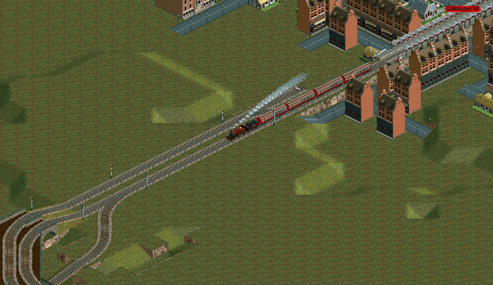 The year is 1902, and the first train departs Leicester station on the new line to Kettering. Work is already under way on a junction for another line to Coventry (bottom left hand corner).